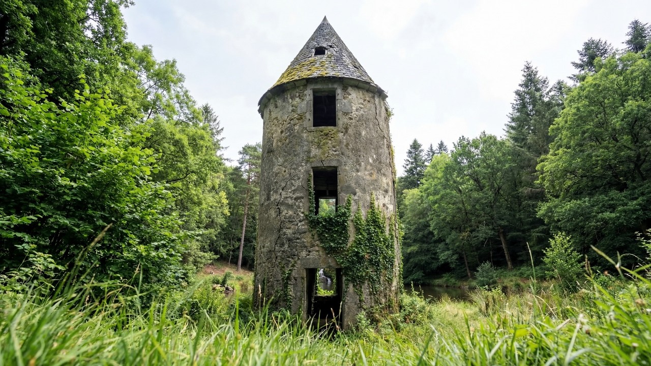 He Restored a Medieval Tower into a Secret Home Deep in the Forest by a Lake | Solo Build ASMR) (#2)