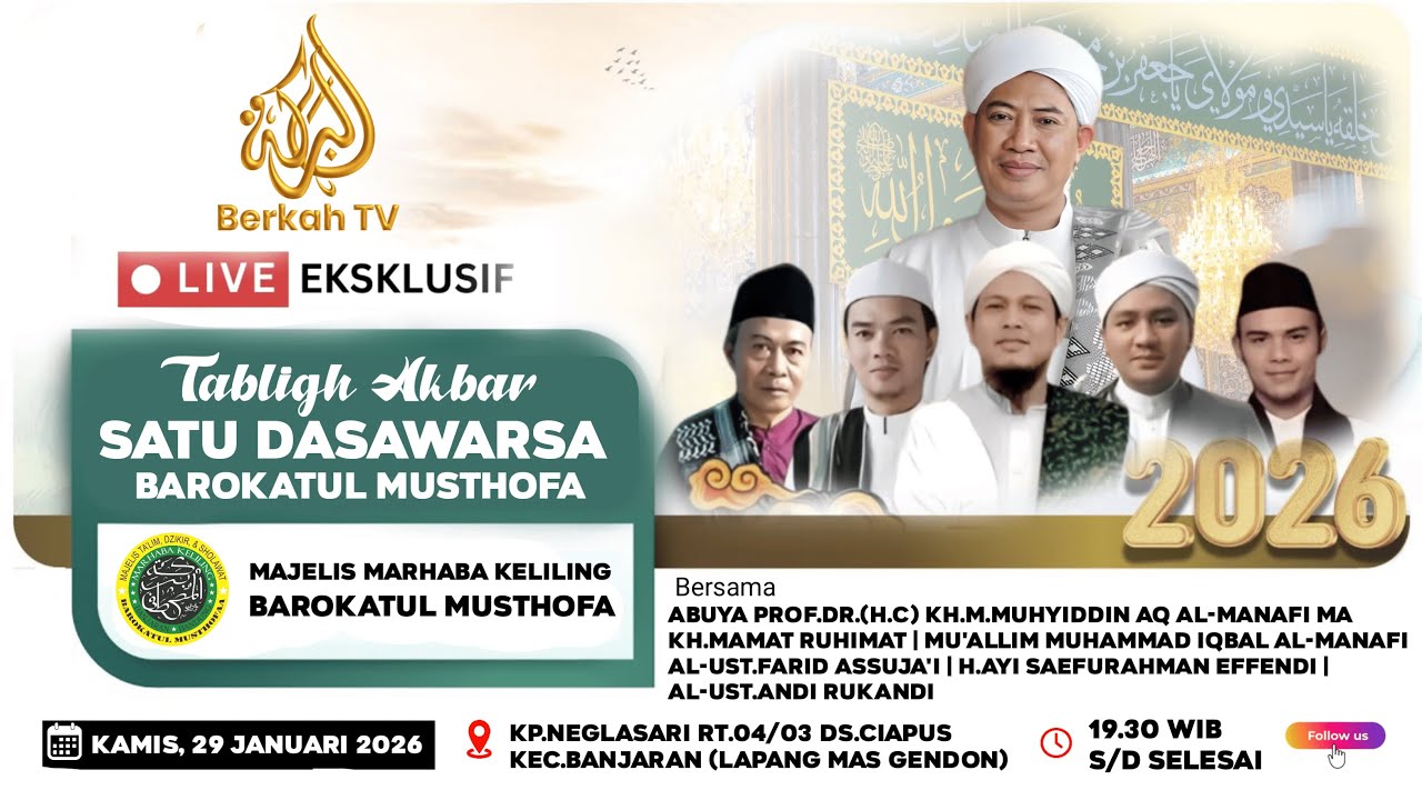 🔴LIVE ISRA MI'RAJ NABI MUHAMMAD SAW  | 1 DARSAWARSA BAROKATUL MUSTHOFA 29 JANUARI 2026 | BERKAH TV