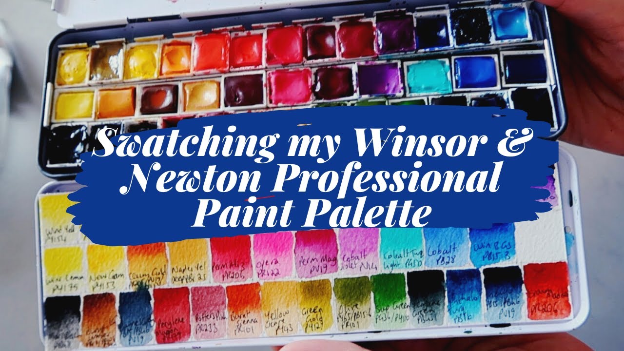 Swatching My Winsor & Newton Professional Watercolour Palette - Mina Does Art Stuff