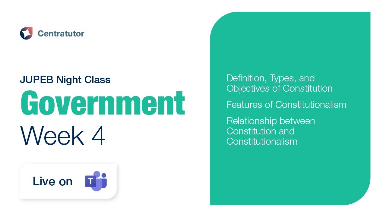 JUPEB Government Night Class 2025 - Week 4
