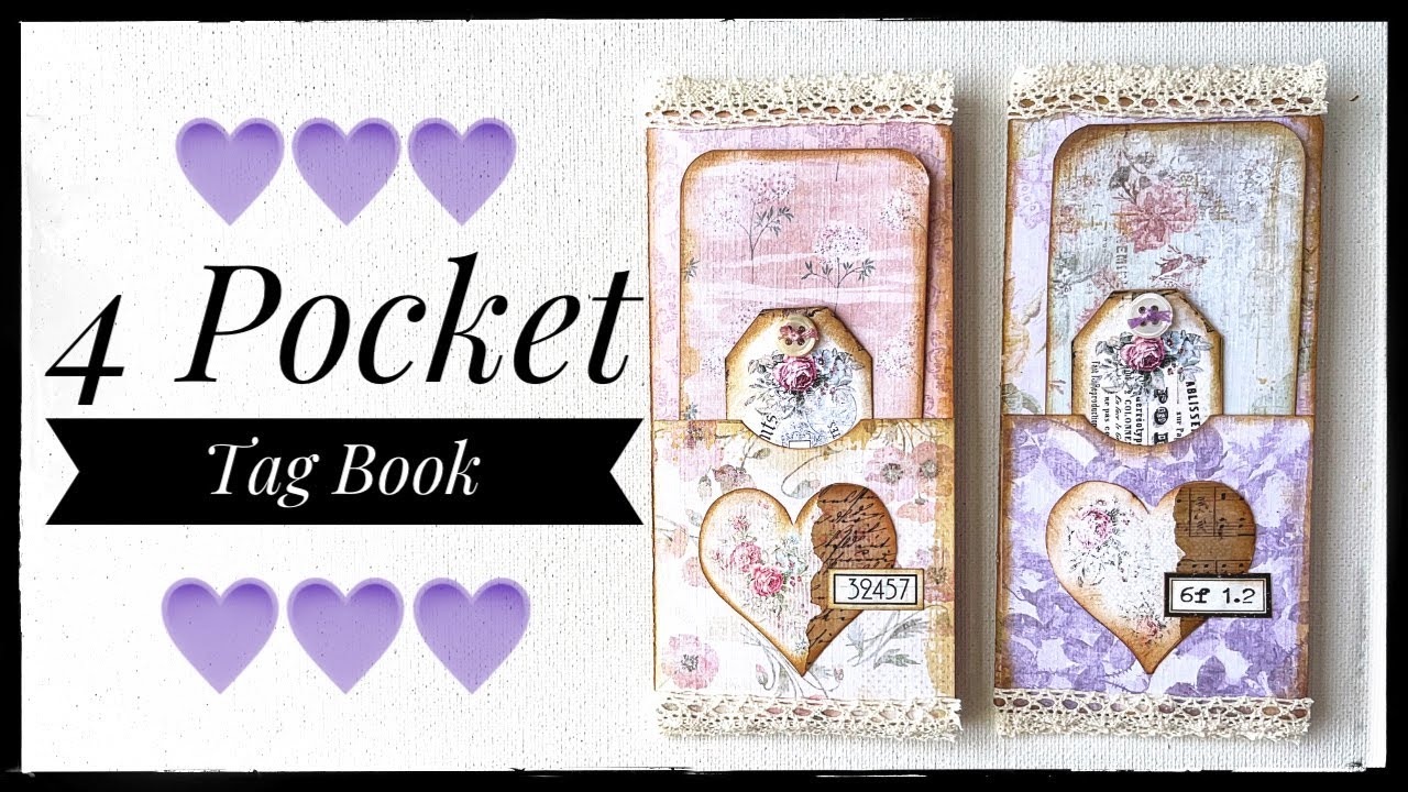 6x6 Paper Pad Ephemera Ideas - 4 Pocket Tag Book