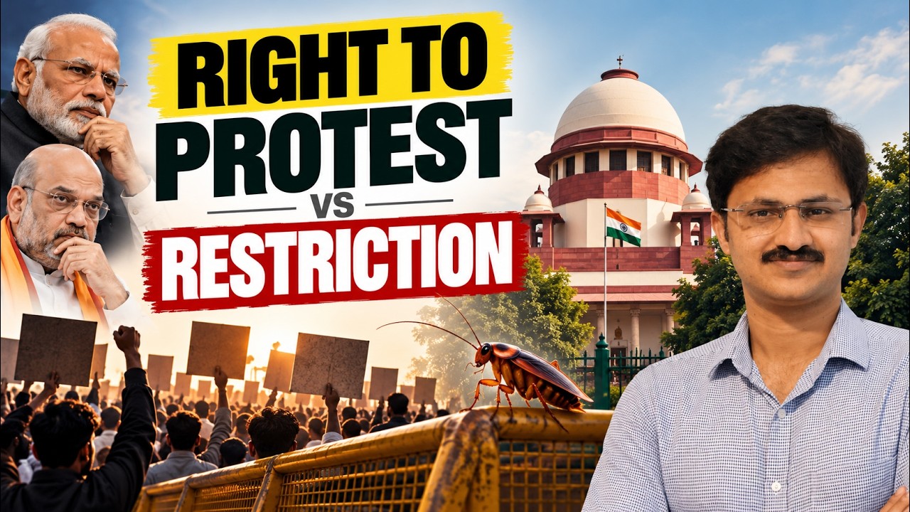 Right to Protest vs Restrictions | Article 19 Fundamental Rights | UPSC Indian Polity Telugu