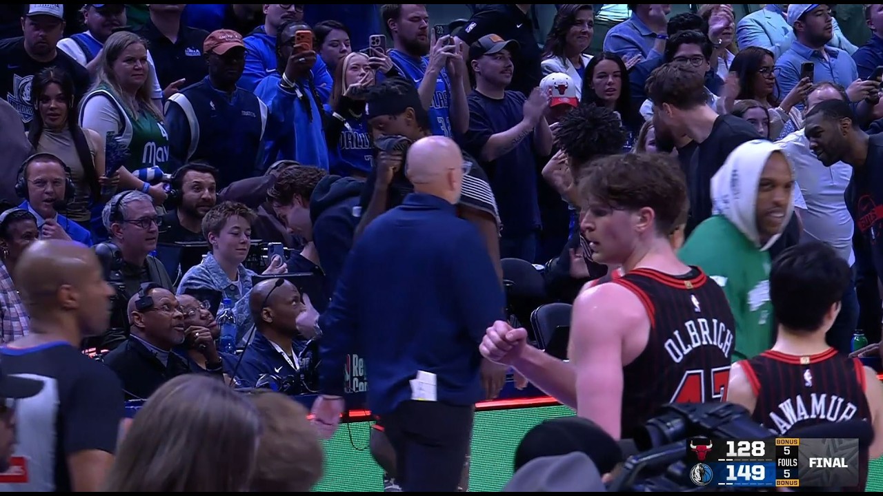 The Bulls players convince the scorekeeper to give Lachlan Olbrich his 10th assist and triple-double
