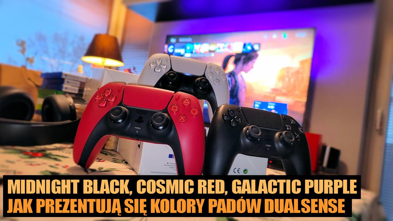 Kolory DUALSENSE - por&oacute;wnuję r&oacute;żne wersje pad&oacute;w - Midnight Black, Cosmic Red, Galactic Purple
