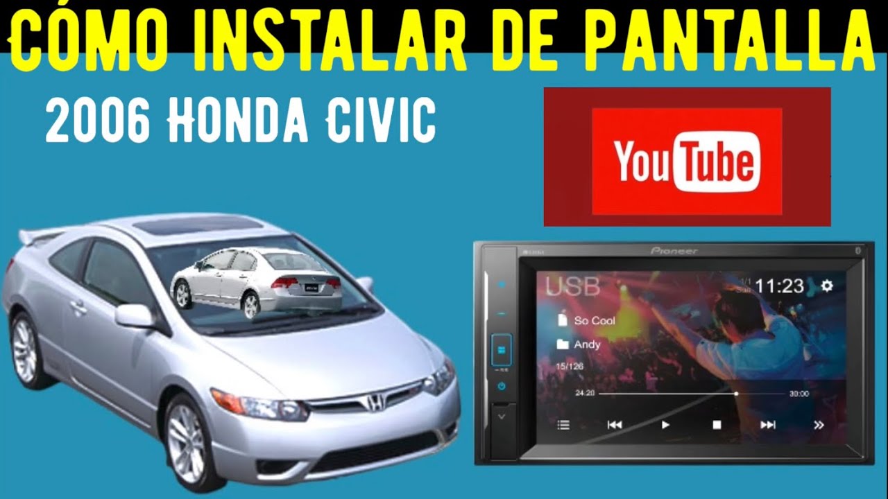 Как установить двухдиновую магнитолу или дисплей на Honda Civic 2006 года выпуска