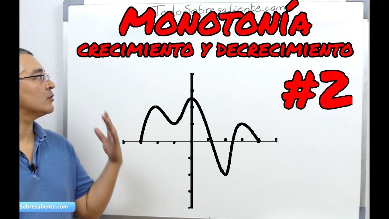 Monoton&iacute;a. Crecimiento y decrecimiento de funciones. #2
