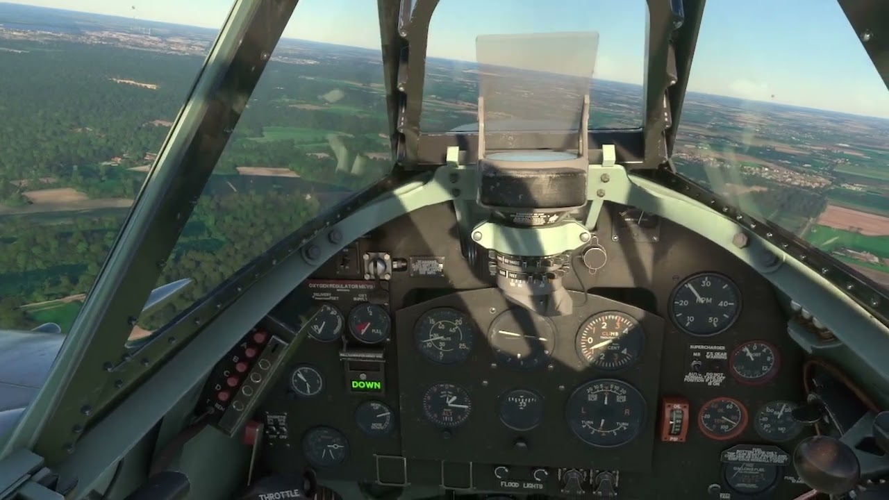 Spitfire msfs  2020 up in houden met het remmen landen.