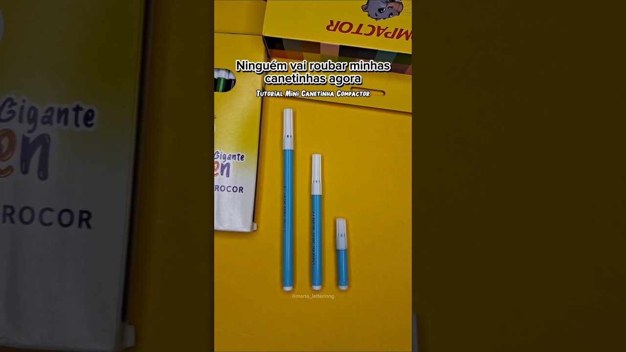 Estragando Canetinhas para não ser roubada na escola 🕊 Tutorial Mini canetinha compactor 💛