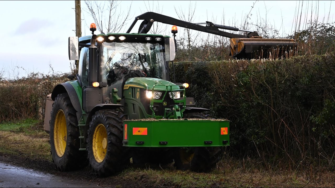 Hedge Cutting with John Deere 6R 140 & McConnel - Hedge Cutting 2025