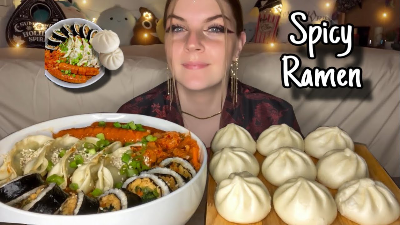 SPICY BULDAK RAMEN MUKBANG! (Vegan) (No Talking)