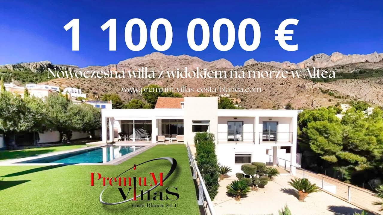 Nowoczesny dom z widokiem na morze i g&oacute;ry Altea Hiszpania