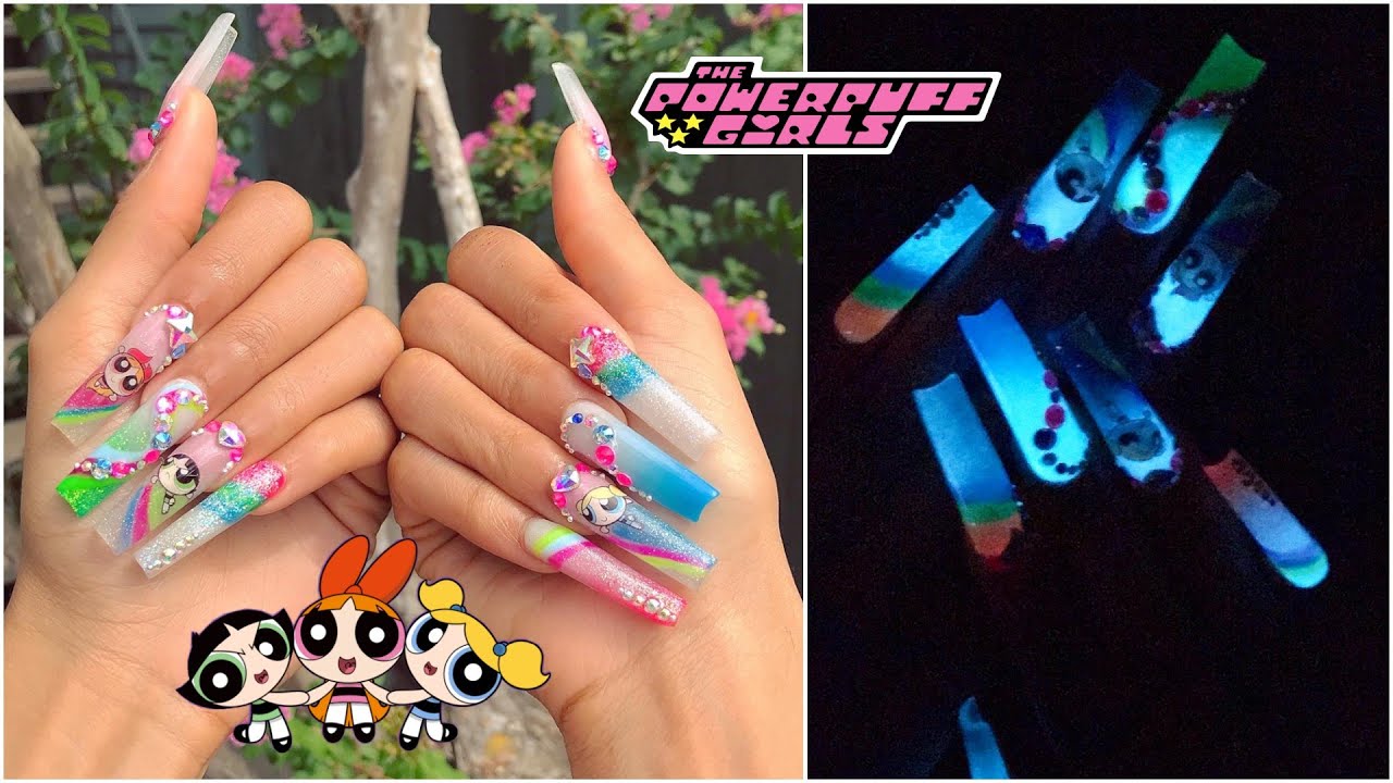 SAVILAND NEW Glow in the Dark PowerPuff Girls Nails Start to Finish! & More NEW STUFF