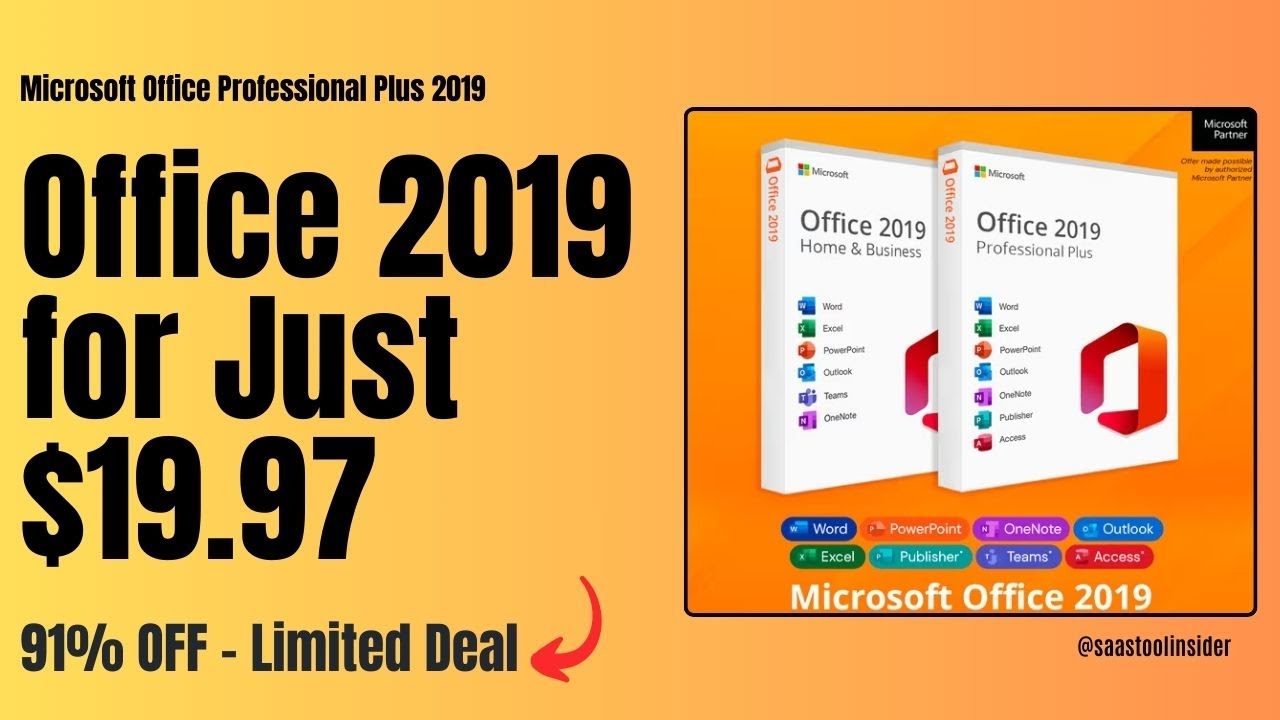 Get Microsoft Office Professional Plus 2019 for Just $19.97 (91% OFF)