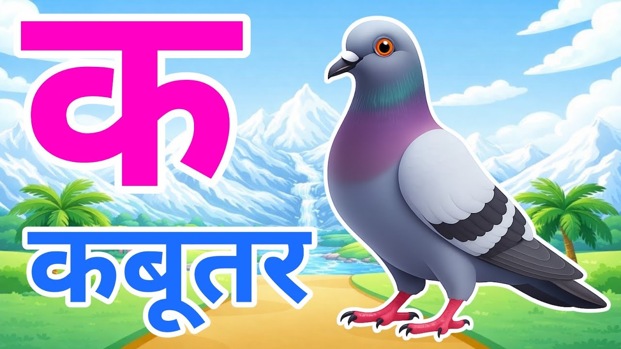 क से कबूतर, अ से अनार a se anaar k se kabutar I Hindi varnmala I ABCD क से कबूतर अ से अनार, for kids