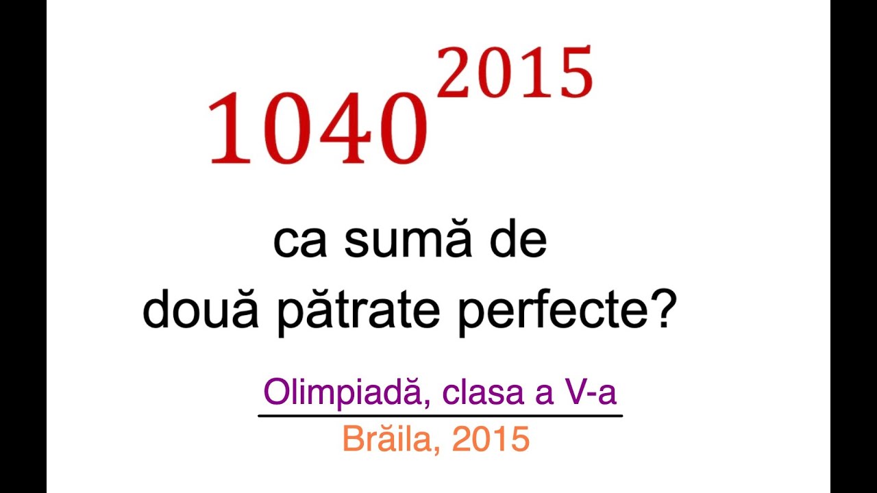 Probleme de olimpiada (clasele 5,6) - Patrate perfecte