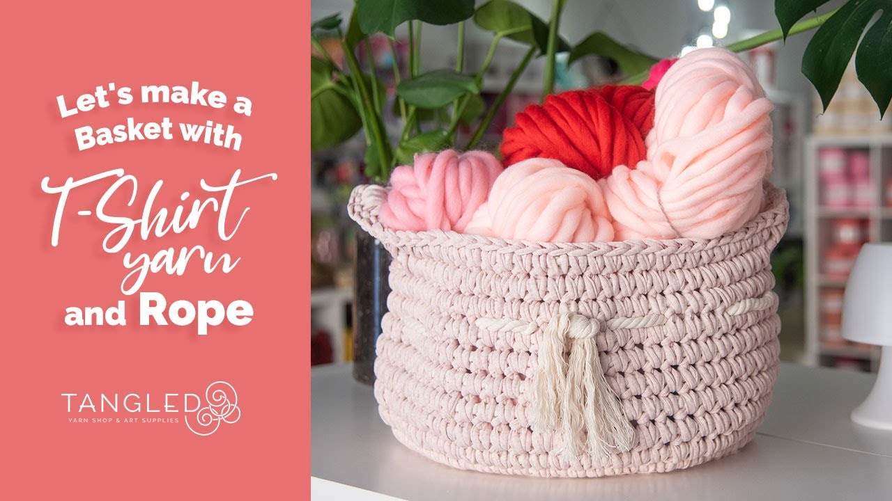 Let's make a basket with T-shirt yarn and Rope