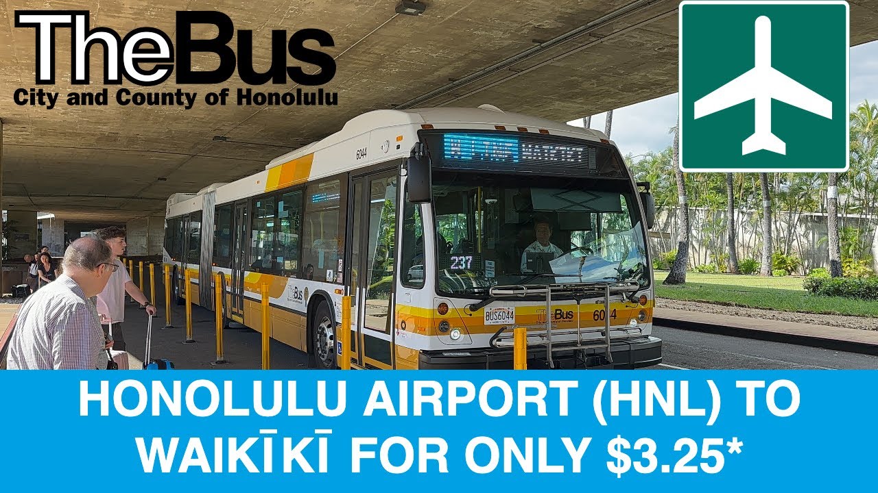4K How to Get to Waikiki from Honolulu Airport (HNL) for Only $3.25 by City Bus 2026 UPDATED!