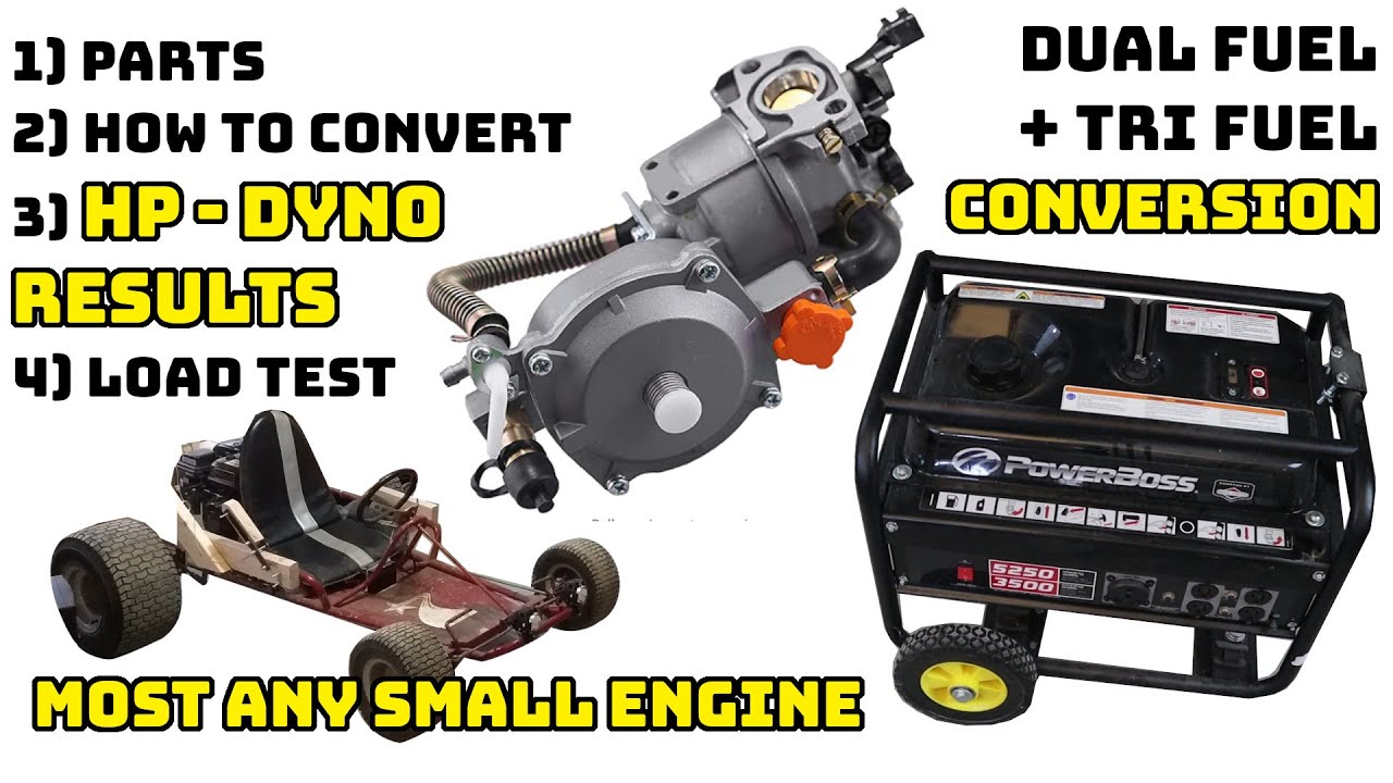 Dual/tri fuel carburetor conversion for generators, mini bike, go kart, propane
