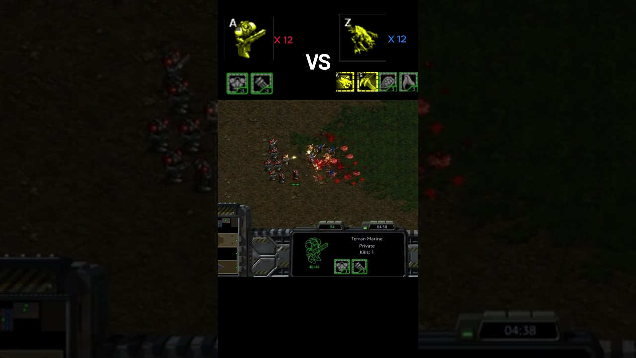 Marine vs Zergling Starcraft Balance Game #gameplay #retrogaming #gamer #starcraft #starcraft1