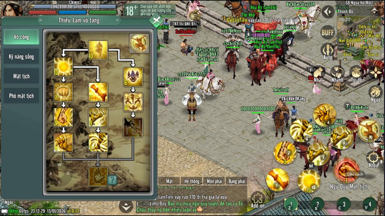 Luyện Mật Tich 13o Tụ Khí Cho TLQ Trong Võ Hiệp Truyền Kỳ 2 Mobile