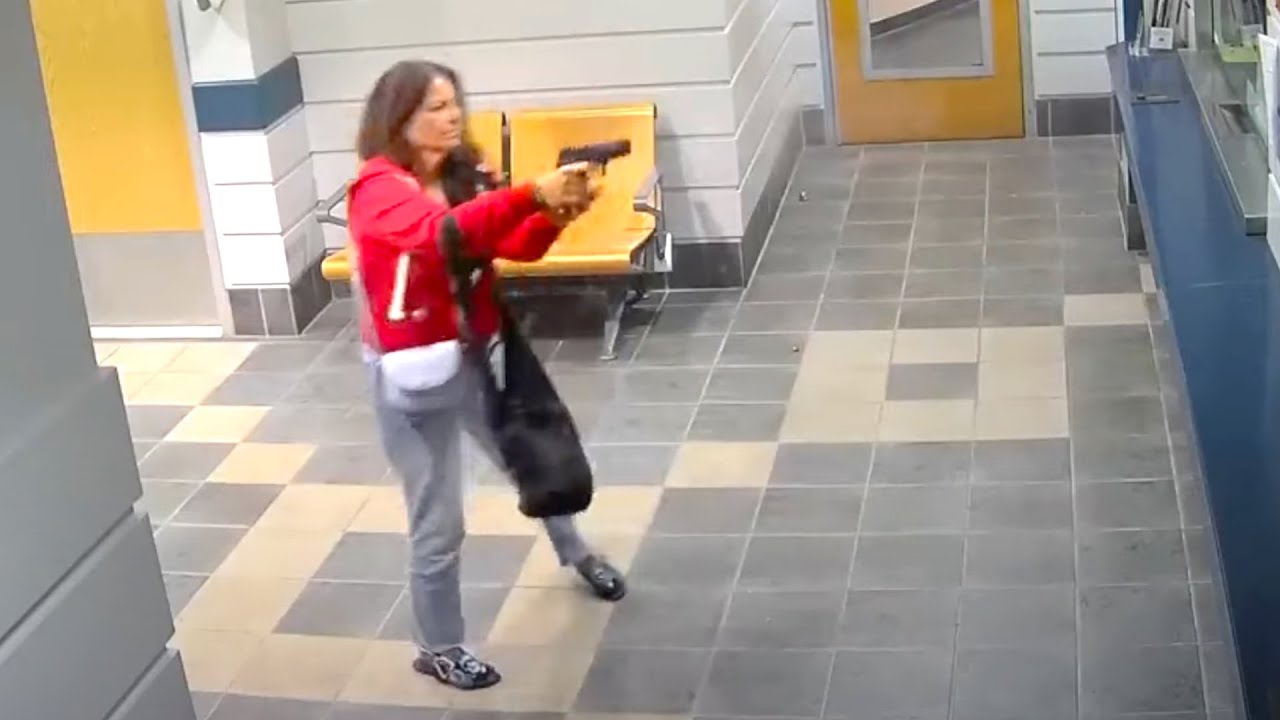 Crazy Video: Woman Opens Fire Inside Police Station