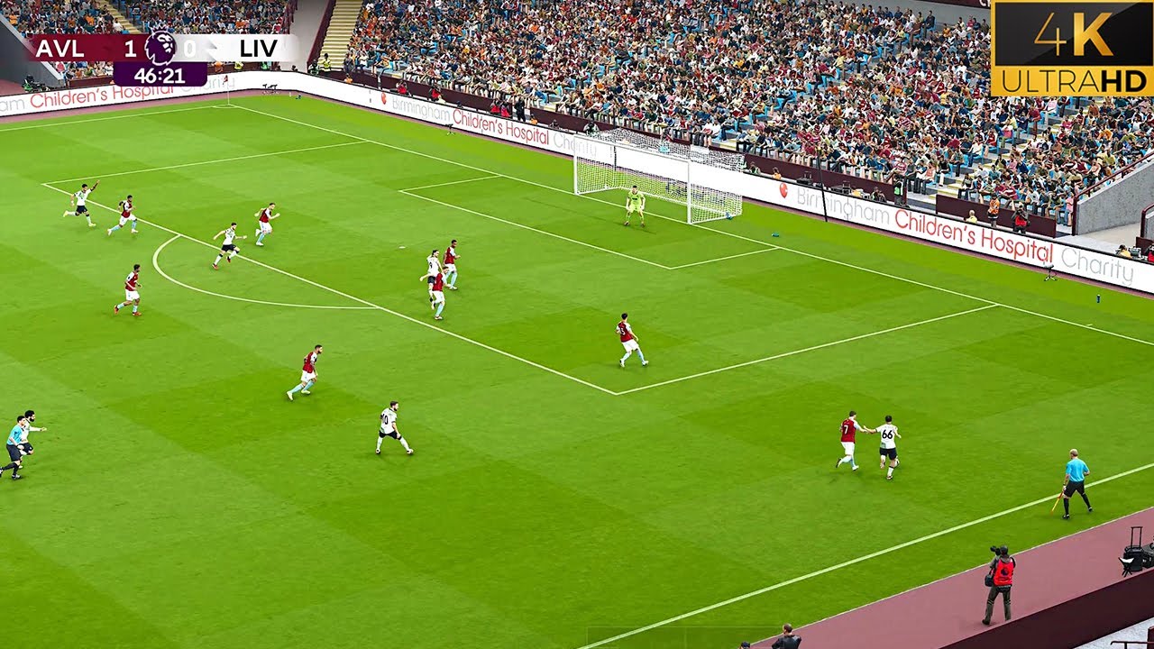 PES 2021 NEW Ultra Realism Graphic and Sound Mod |Aston Villa vs Liverpool | PES 2024 Patch | 4K