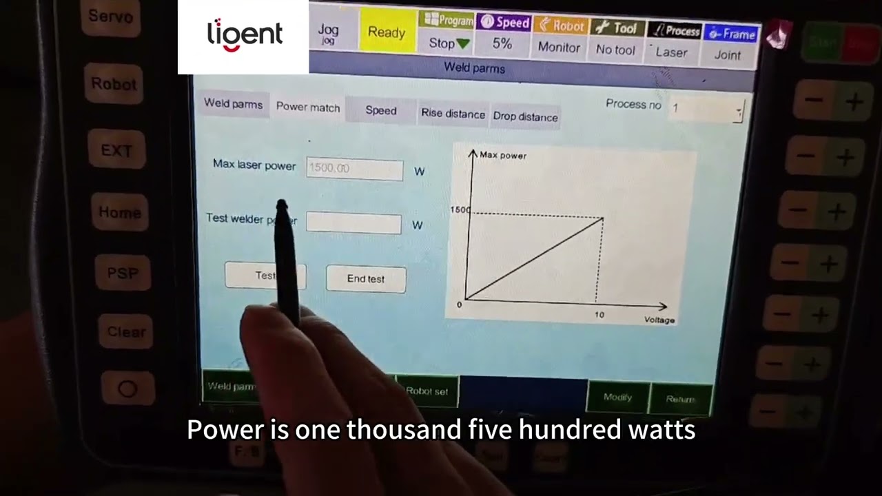 LIGENT robot-laser welding parameter setting