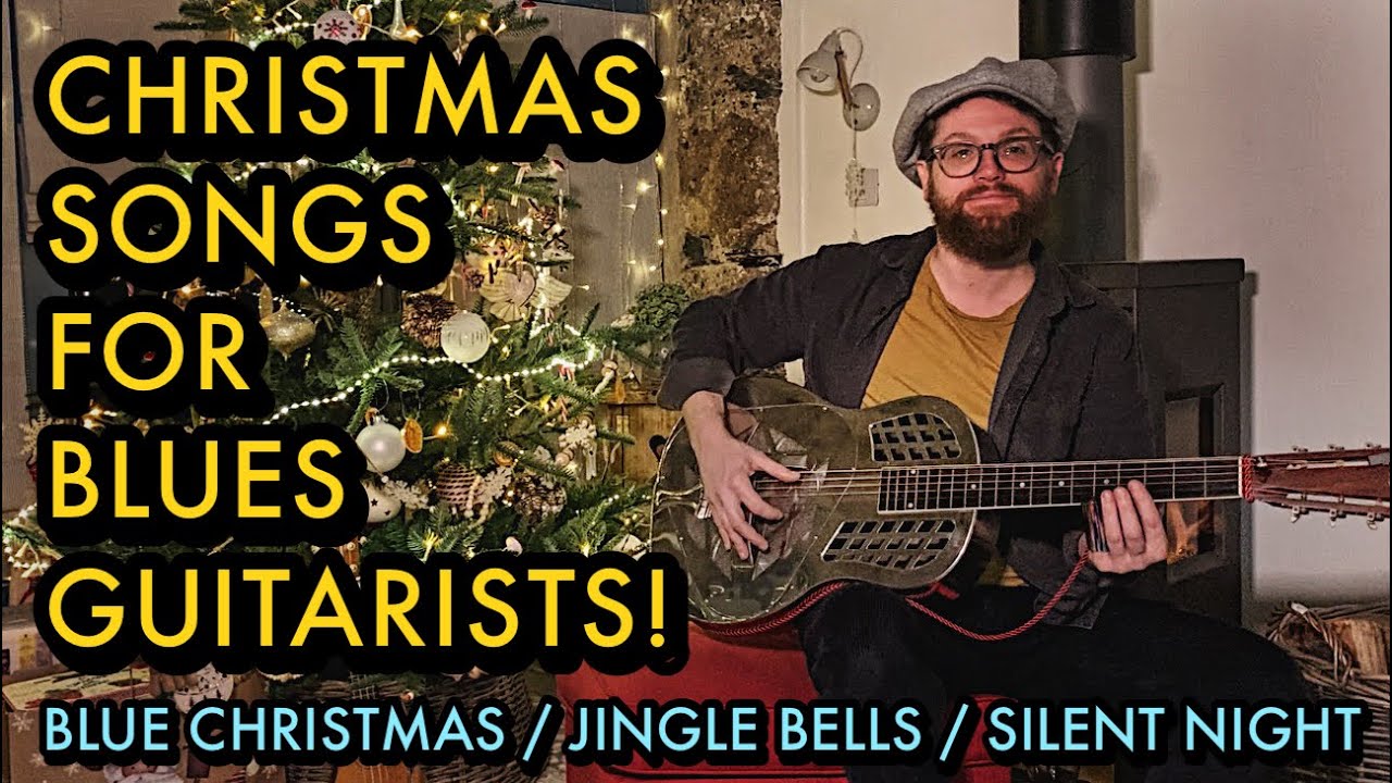 Three Christmas Songs For Blues Guitar Players. Blue Christmas, Jingle Bells, Silent Night Lesson!