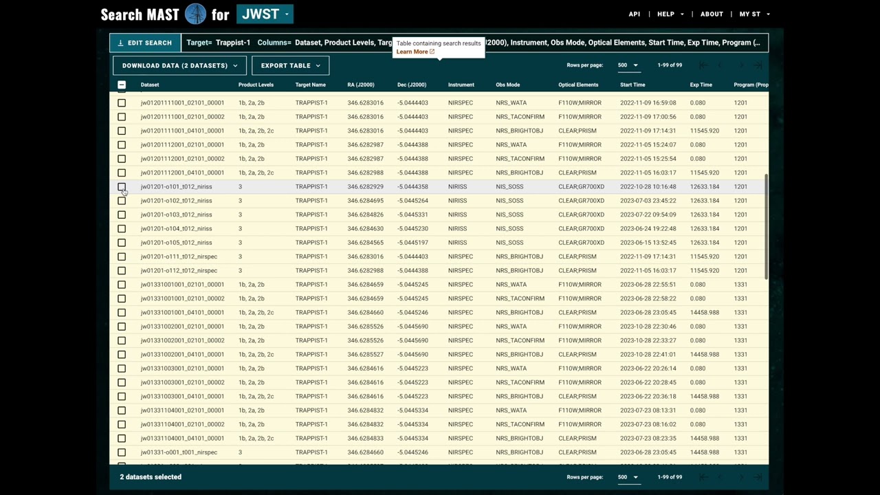 MAST Search Demo