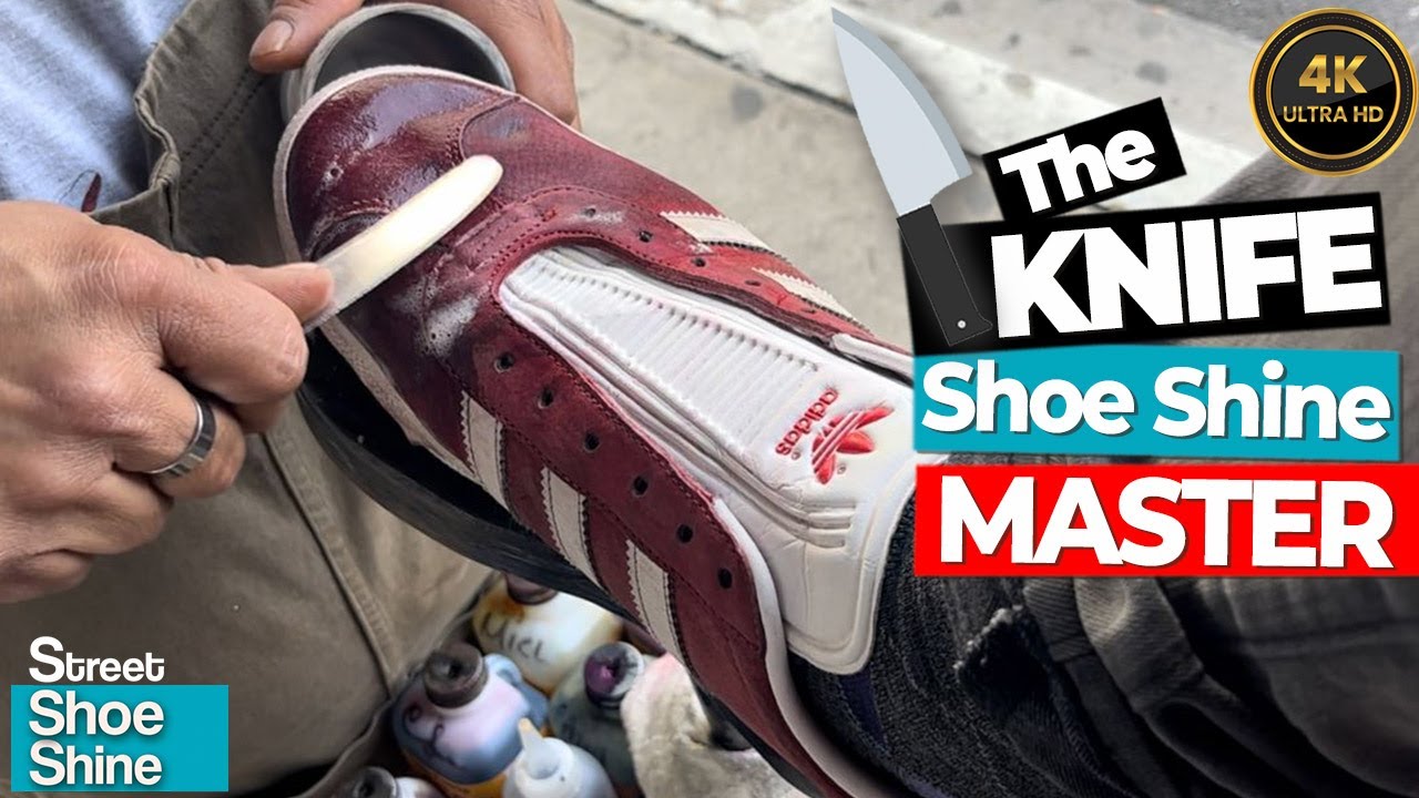 🔪🔪 KNIFE Suede Technique 💖💖 Чистка обуви ASMR Suede - RED Кроссовки Adidas #коллекция обуви asmr