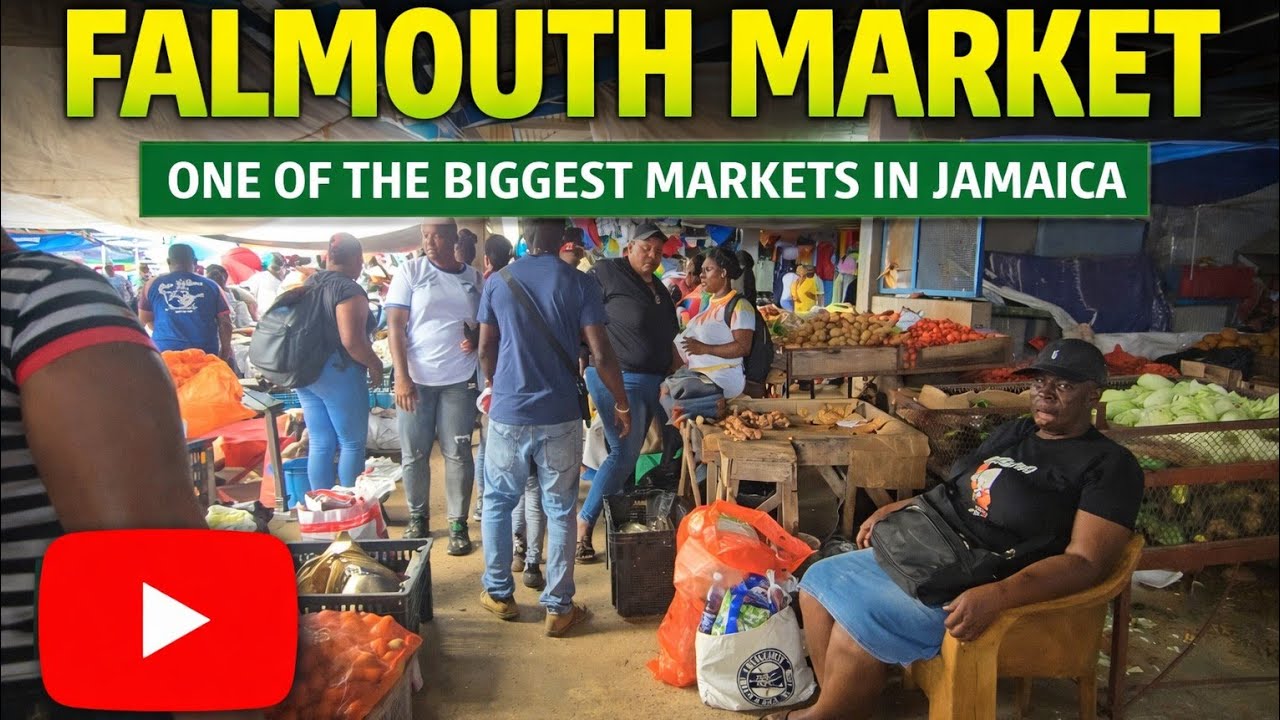 I NEVER KNEW OW FALMOUTH MARKET WAS SO BIG IS ONE OF THE BIGGEST MARKET IN JAMAICA 