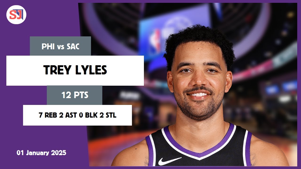 TREY LYLES 12 PTS vs PHI 01 Jan 24-25 SAC Highlights