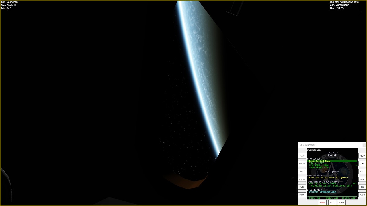 Apollo 9 NASSP 8 Beta - Open Orbiter - Last rest period