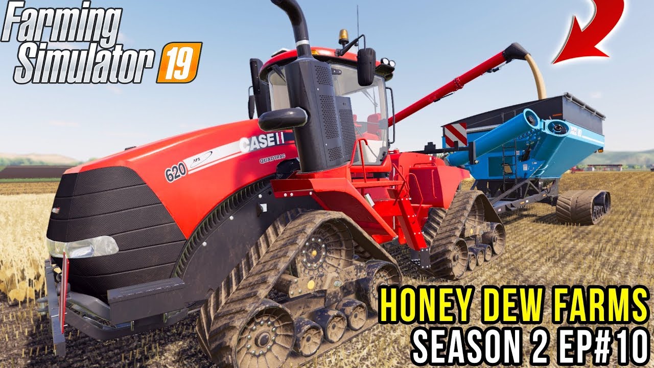 HARVESTING HAS BEGUN!!! | CASE QUAD TRACK | EP #10 HONEY DEW FARMS | FS19