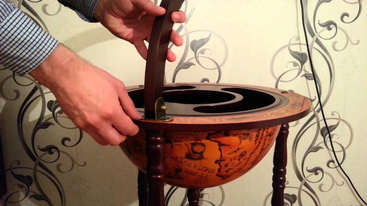 Напольный глобус-бар (процесс сборки)