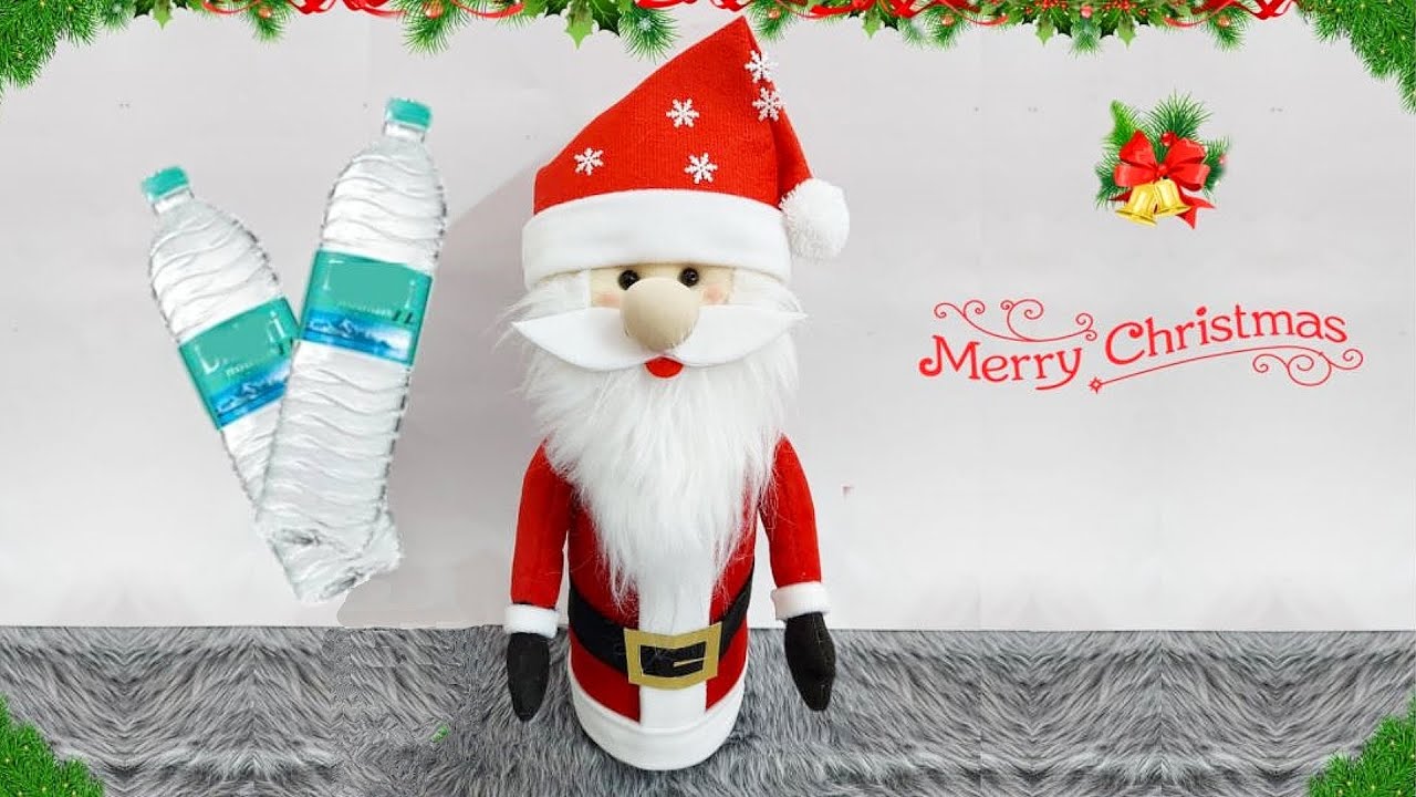 low budget Santa making idea with Plastic bottle | Best out of waste Christmas craft idea🎄155
