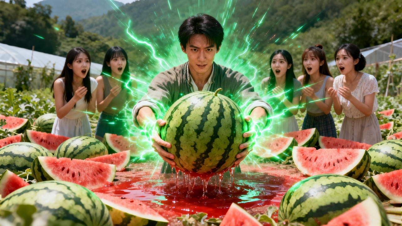 After his wife left him, the poor guy got magic power to ripen watermelons instantly 🍉💥