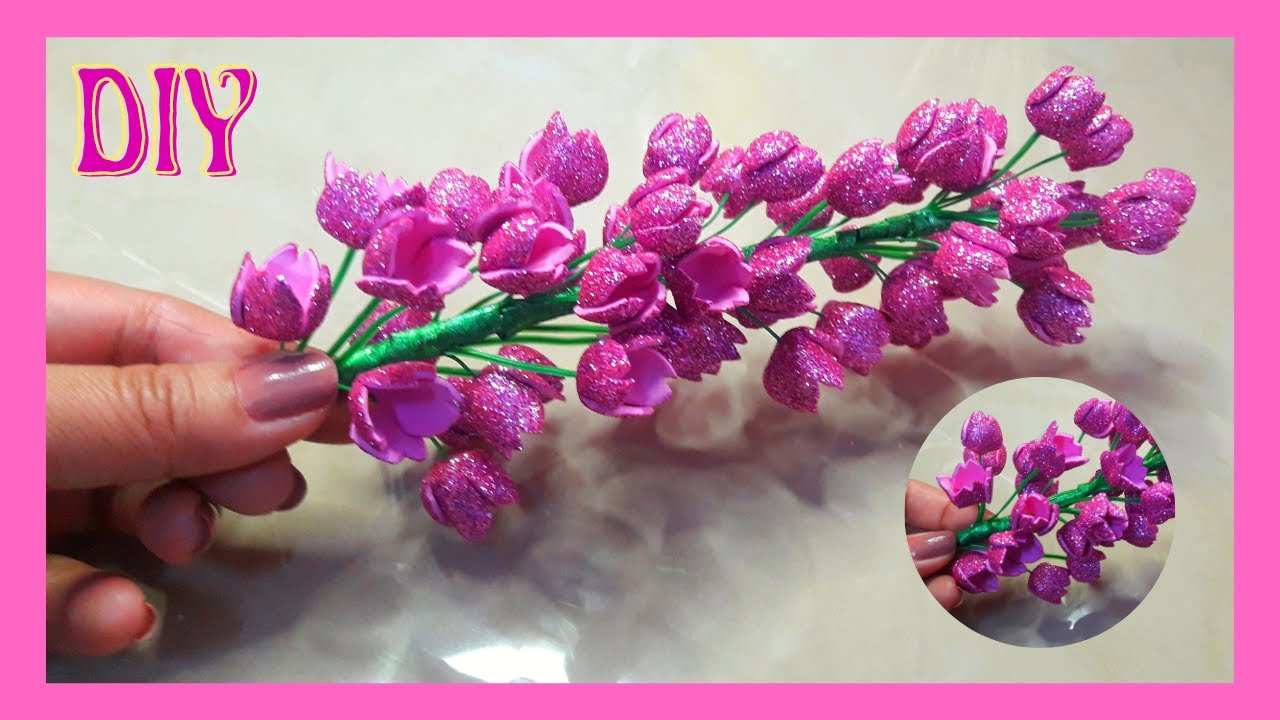 HOW TO MAKE BEAUTIFUL FLOWERS | DIY GLITTER FOAM FLOWER DESIGN 16​ | @MJCrafts​