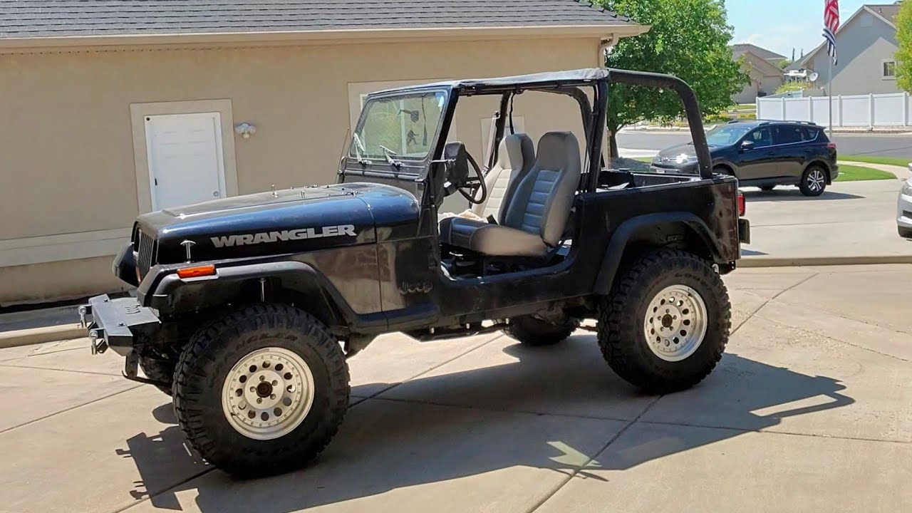 1995 Jeep YJ new front bumper and tire install
