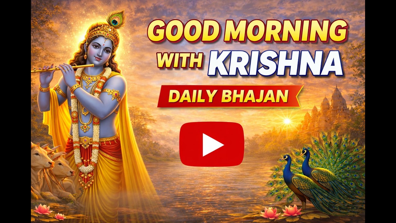 Hare Krishna Morning Mantra - Good Morning with Krishna Lyrical Video