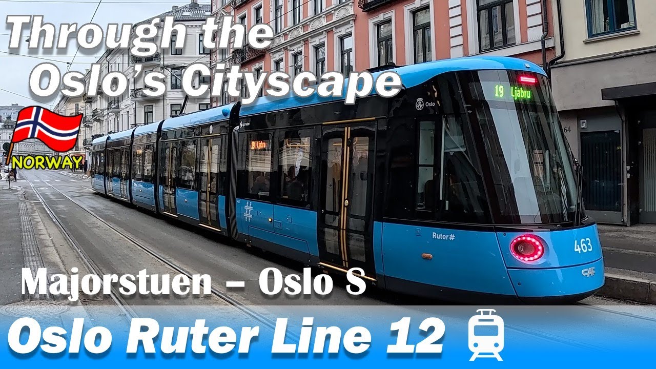 🇳🇴Riding Oslo's Tram  | Scenic City Views (Line 12)