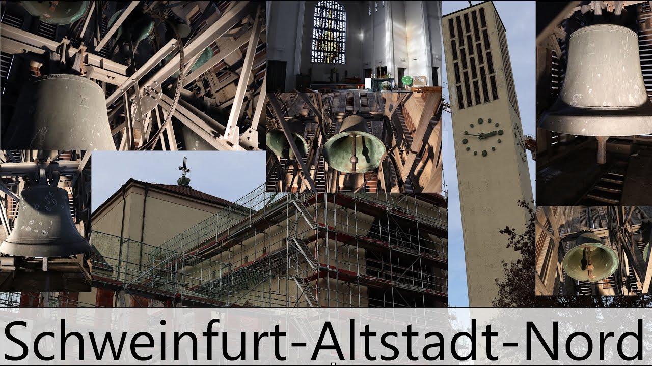 Schweinfurt (SW) Glocken der kath. Pfarrkirche St. Anton (Turmaufnahme)
