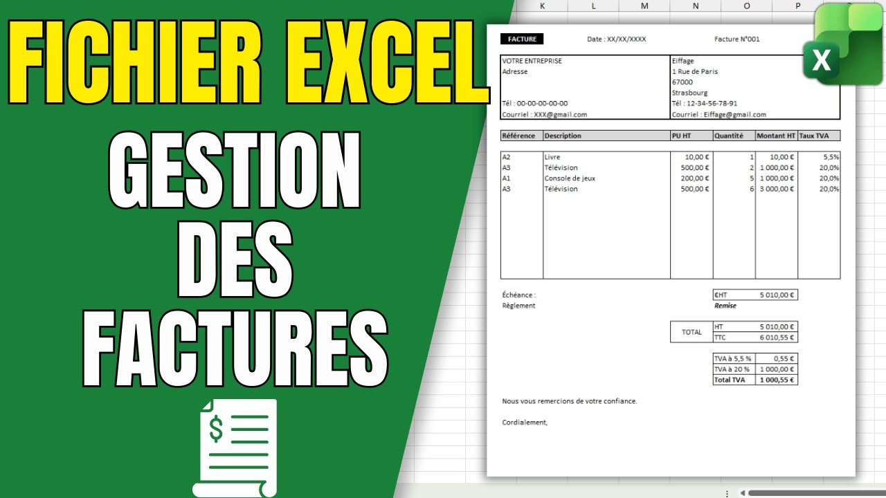 Automatiser vos factures sur Excel (+ modèle)