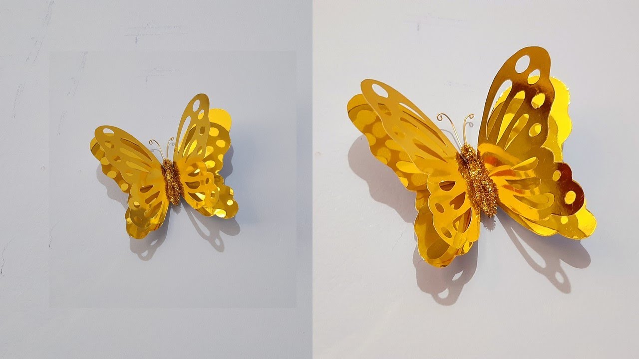 mariposa dorada 3D fácil y rápido