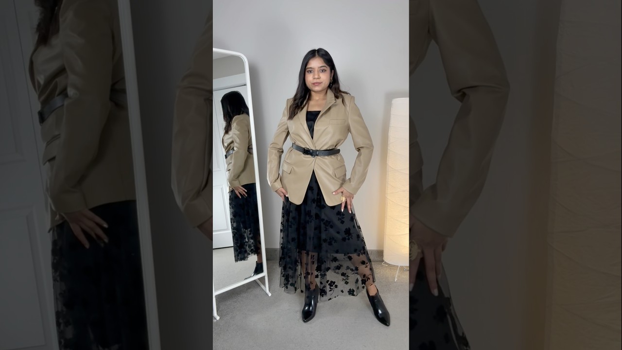 Leather blazer outfit inspo 
