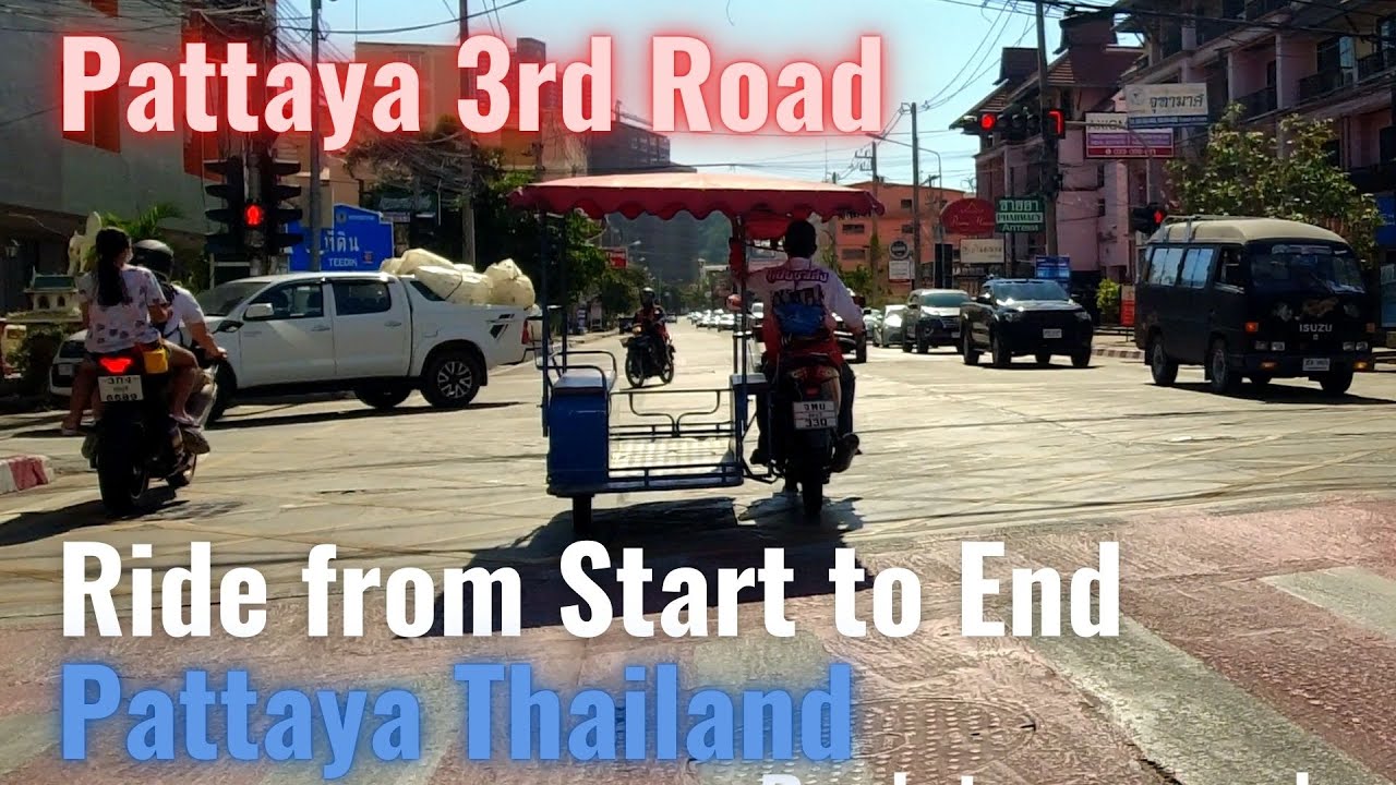 Pattaya 3rd Road  - Bicycle Ride from Start to End - Pattaya Thailand