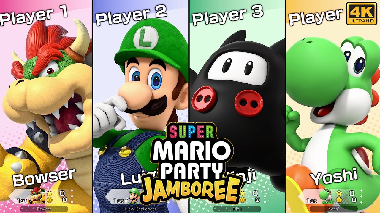 Western Land Luigi, Yoshi, Ninji and Bowser - Super Mario Party Jamboree ⁴ᴷ Switch