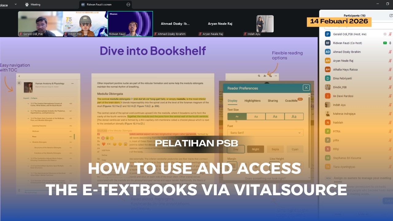 How To Use and Access the e-Textbooks via Vitalsource | PSB FEB UI 14 Feb 2026