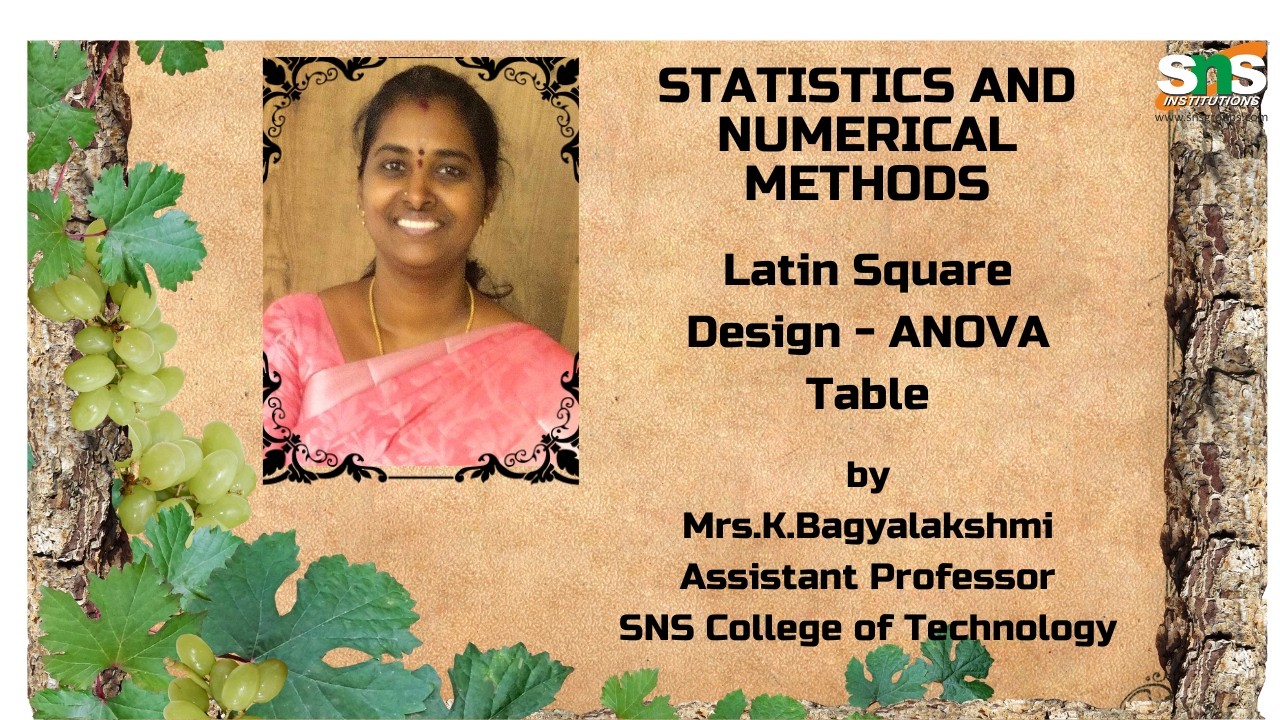 ANOVA Table Example | Statistics and Numerical Methods | SNS Institutions