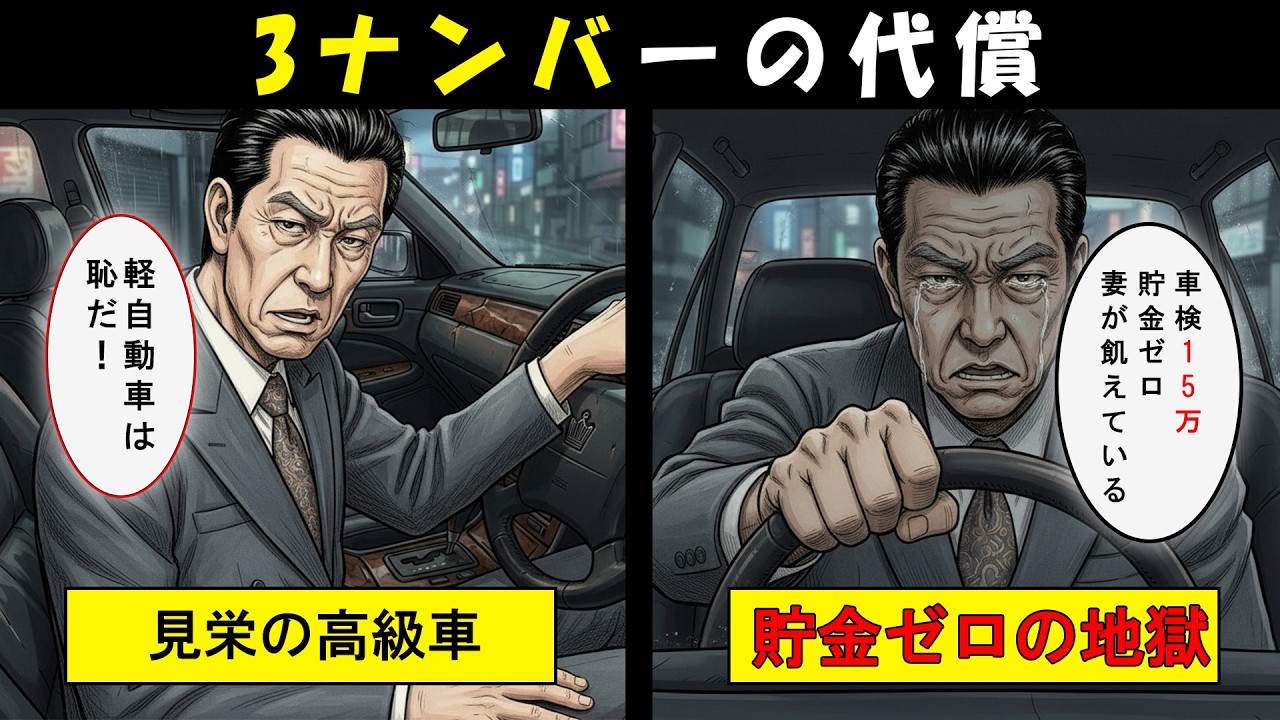 【漫画】「軽自動車は恥だ」見栄で3ナンバー高級車に乗り続けた65歳夫の末路…車検15万で貯金ゼロ、妻を飢えさせた老後破産の代償